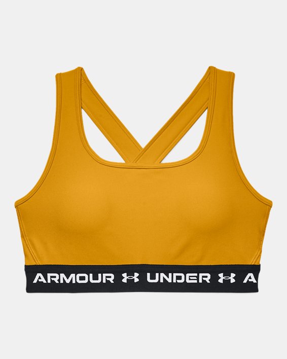 Women's Armour® Mid Crossback Sports Bra, Orange, pdpMainDesktop image number 8